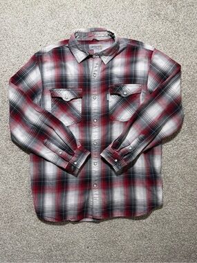 Carhartt Relaxed Fit Plaid Flannel Snap Shirt Size L